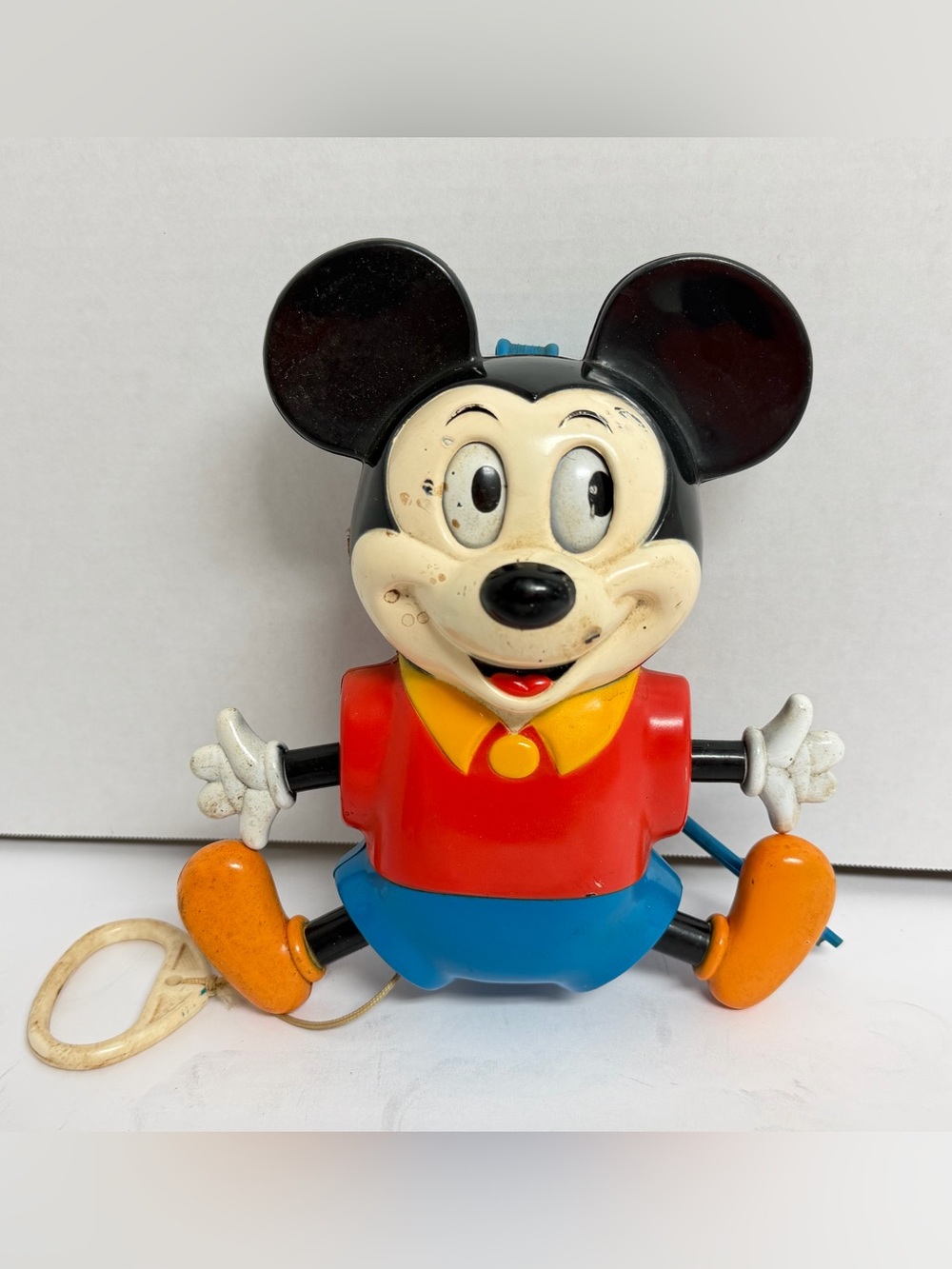 Vintage Illco Mickey Mouse Crib Toy Pull String Musical Works “London Bridges”